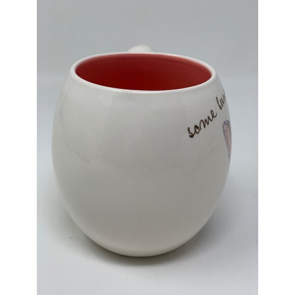 Rae Dunn Artisan Collection Bunny Mug Cup Some Bunny Loves Me White Pink Ceramic - Picture 5 of 8